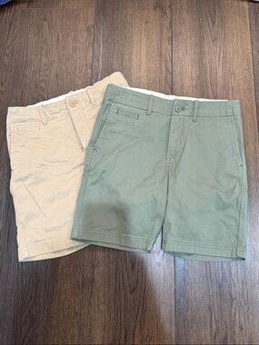 Crewcuts Boys' Khaki and Olive Flat-Front Cotton Shorts, size 12